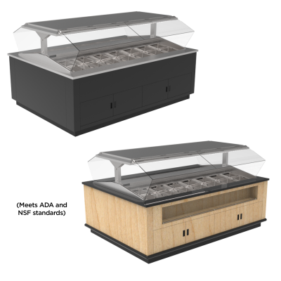 Refrigerated Food Bar - Single Sided Air Over