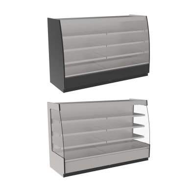 Double Curve Four-Level Front-Loading Self-Service Heated Display