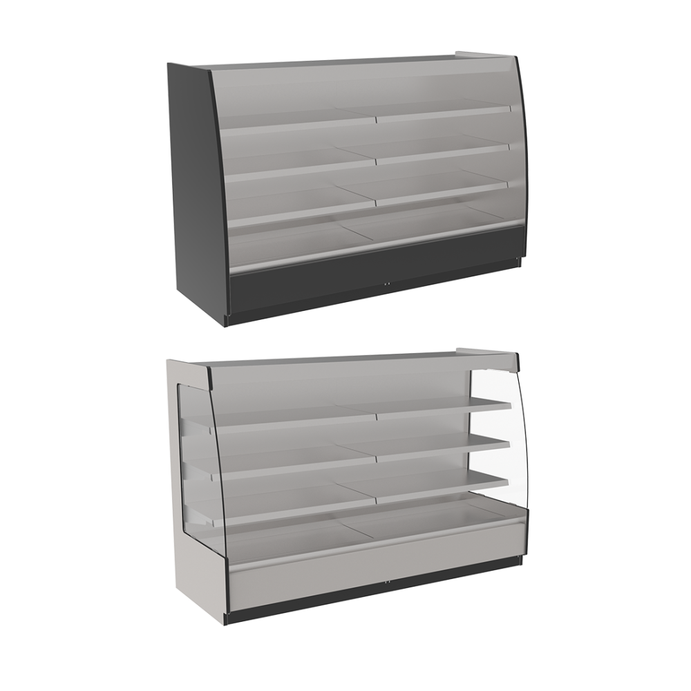 Double Curve Four-Level Front-Loading Self-Service Heated Display